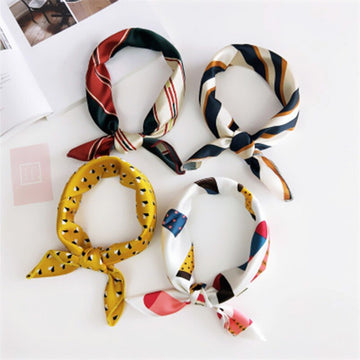 50*50cm Square Silk Scarf Women Headband Fashion Print Hair Scarf Neck Scarfs Office Hair Band Hand Kerchief Female Bandana daiiibabyyy